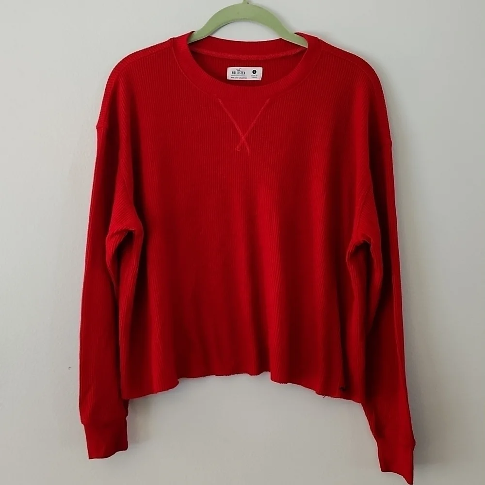 Hollister Red Pajama Crop Top Small